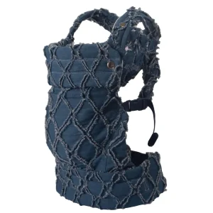 Distressed Denim Baby Carrier — Frayed Diamond Quilt, Navy