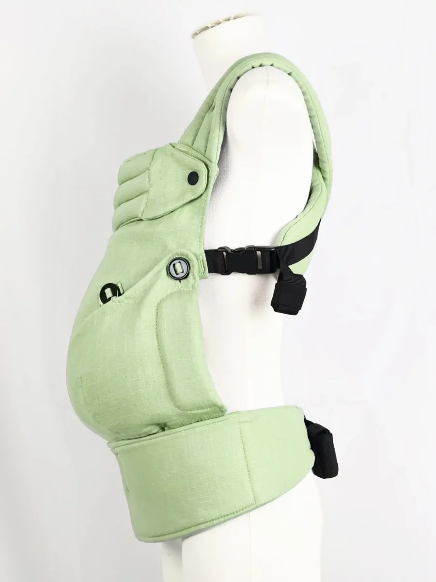 Linen Soft-Structured Carrier with Channelled Cross-Back Straps and Wide Waist Belt